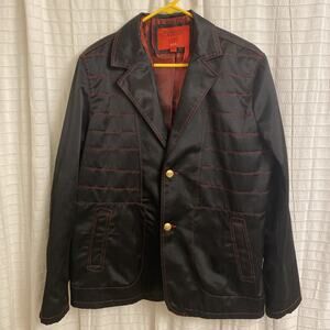 patron cito red label Large Men’s Button Blazer Black Red party city fall